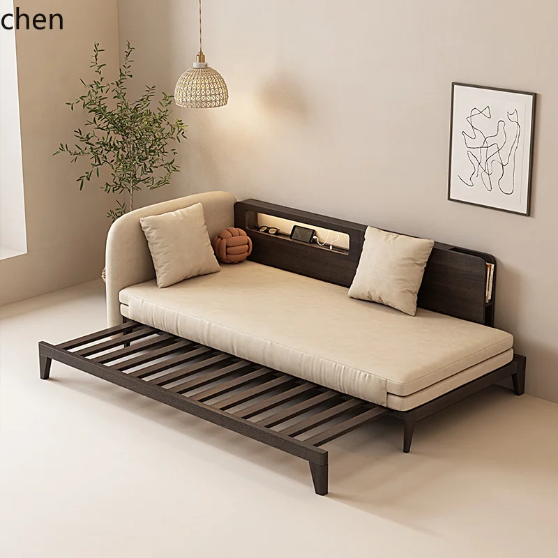 

YXY solid wood functional sofa bed folding dual-purpose small apartment living room simple modern sitting and lying lazy sofa