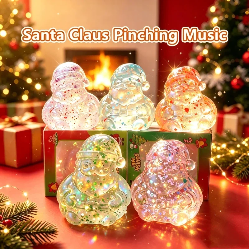 Slow-bounce Christmas Stress Relief Car Toy Malt Sugar Compression Fidget For Adults, Santa Claus Press-Down Therapy Toy