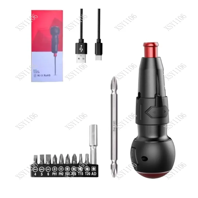 3.6V Type-C Rechargeable Cordless Electric Screwdriver Kit 6N.m Torque with Drill Bits & Box