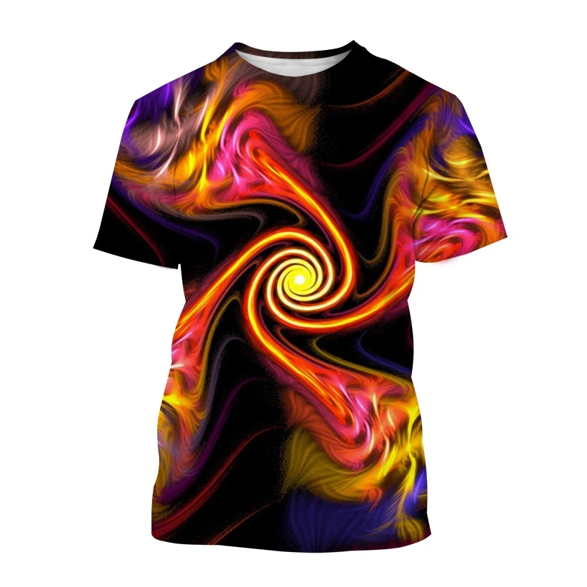 Hot Sale Blue Vertigo And Colorful Vertigo Hypnotic Personality Vertigo 3D Print T Shirt Fashion Men/women Cool Fun Casual Kids