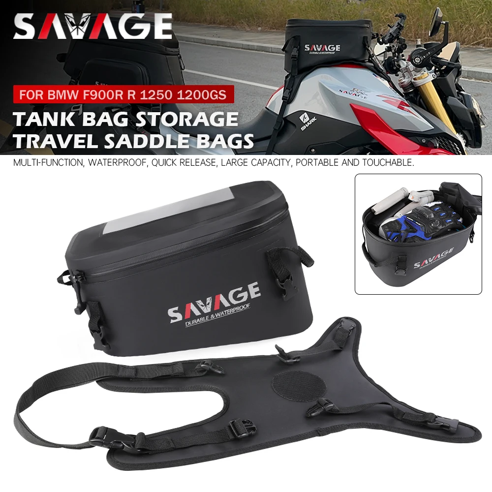 Zbiornik do motocykla torba dla BMW R1250GS S1000XR F850GS R 1200 RT/R 1250 GS F750 F900 XR R1200GS R1200R wodoodporne etykiety na walizki plecak wyścigowy, Torba na zbiornik Bagaż Motocykl torby wyścigowe Tanklock