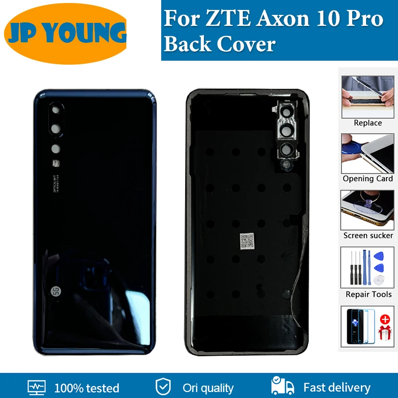 Original New For ZTE Axon 10 Pro 4G 5G Battery Cover A2020 Pro Battery Back Cover Housing Door With Camera Frame Glass Lens