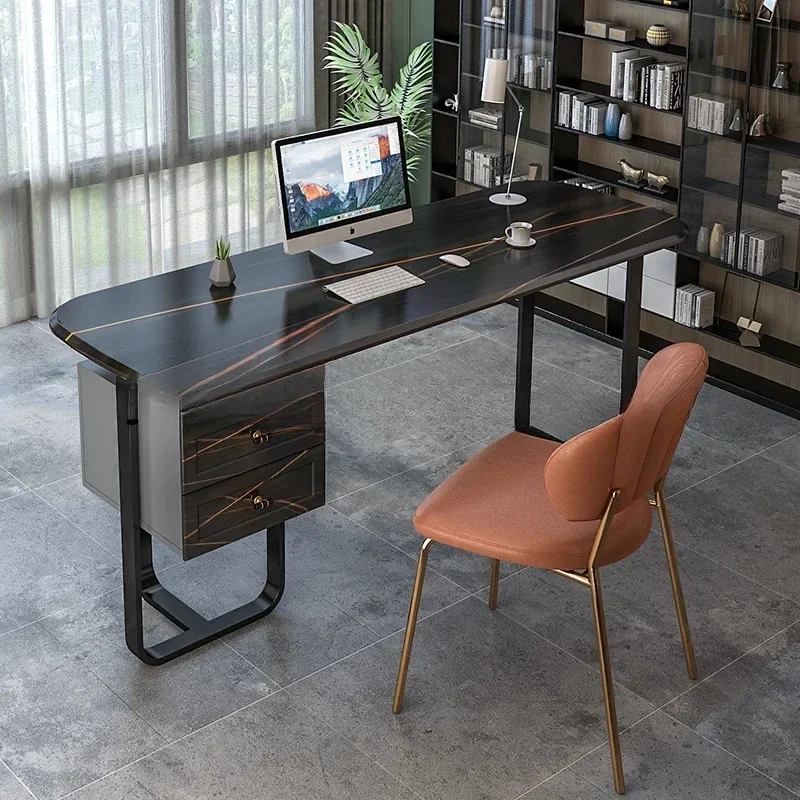 

Premium Boss Single Office Desk Luxury Modern Italian Write Executive Office Desk Home Table Escritorio Ordenador Work Furniture