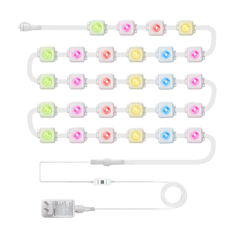 RGB IC Eaves LED Lights Permanent Outdoor Lights String APP Bluetooth Light Strip Scene Modes Full House Party Wedding Light