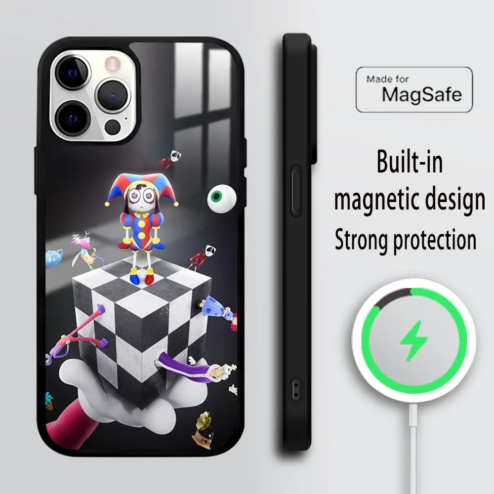 A-Amazing Digital Circus Phone Case For iPhone 16 15 14 13 12 11 PRO MAX PLUS Mini Magnetic wireless mirror phone case