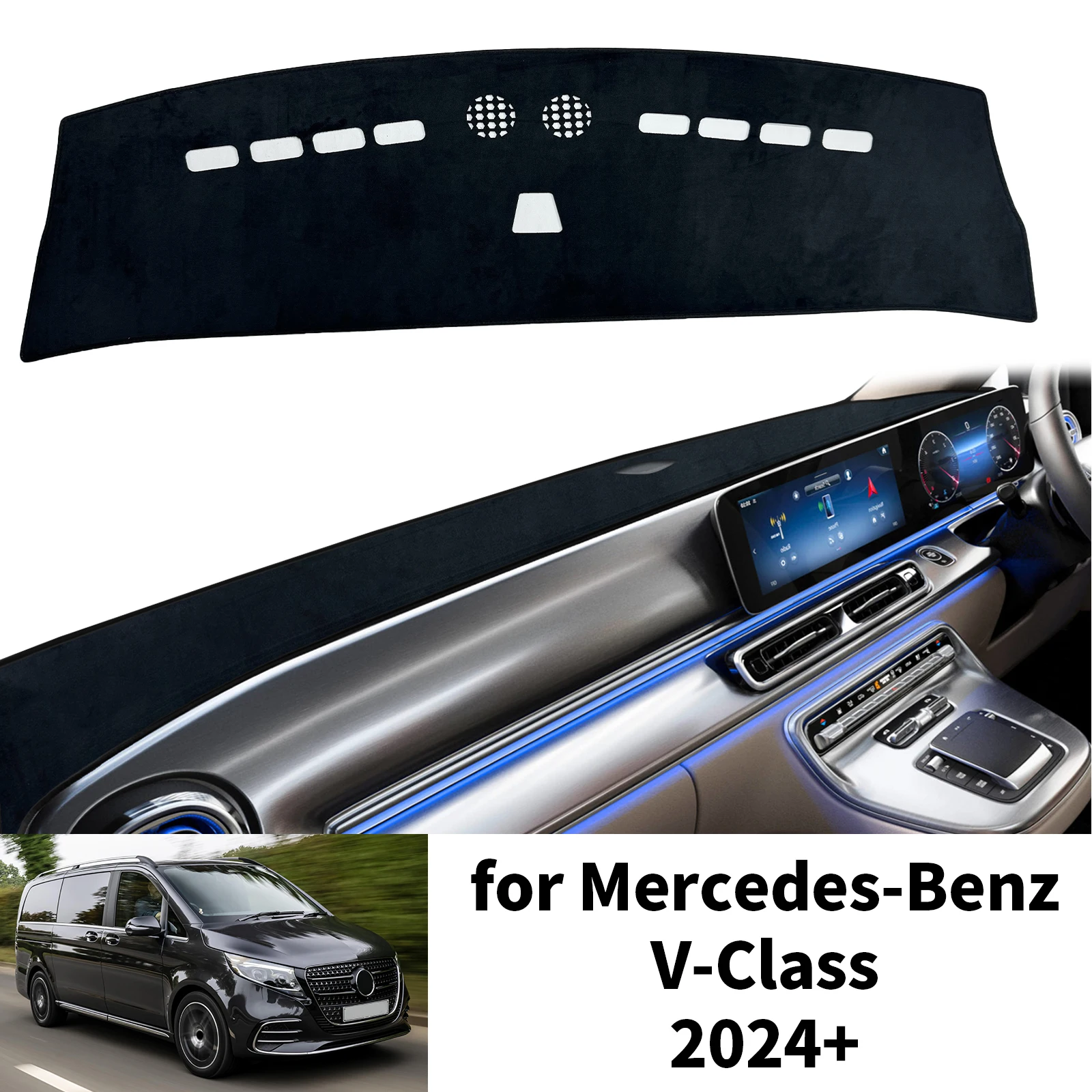 

Car Dashboard Mat Fit for Mercedes-Benz V-Class 2024 2025 2026 Dash Mat Dashmat Accessories Sunshade Protective Carpet