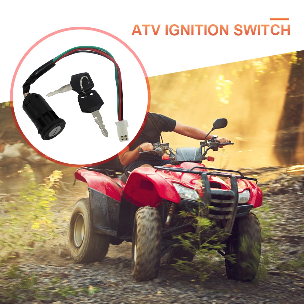 

Ignition Key Switch Set 4 Pin Wire Universal Motorcycle Karting Ignition Switch Ignition Switch with Keys for ATV 50-250cc