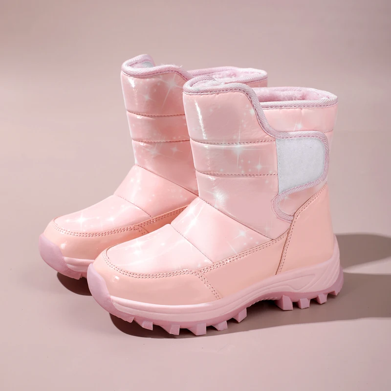 Winter Boots for Children Plush Warm Sports Shoes Boys Girls Non-slip Outdoor Snow Boots Trend Kids Hiking Trekking Ankle Boots