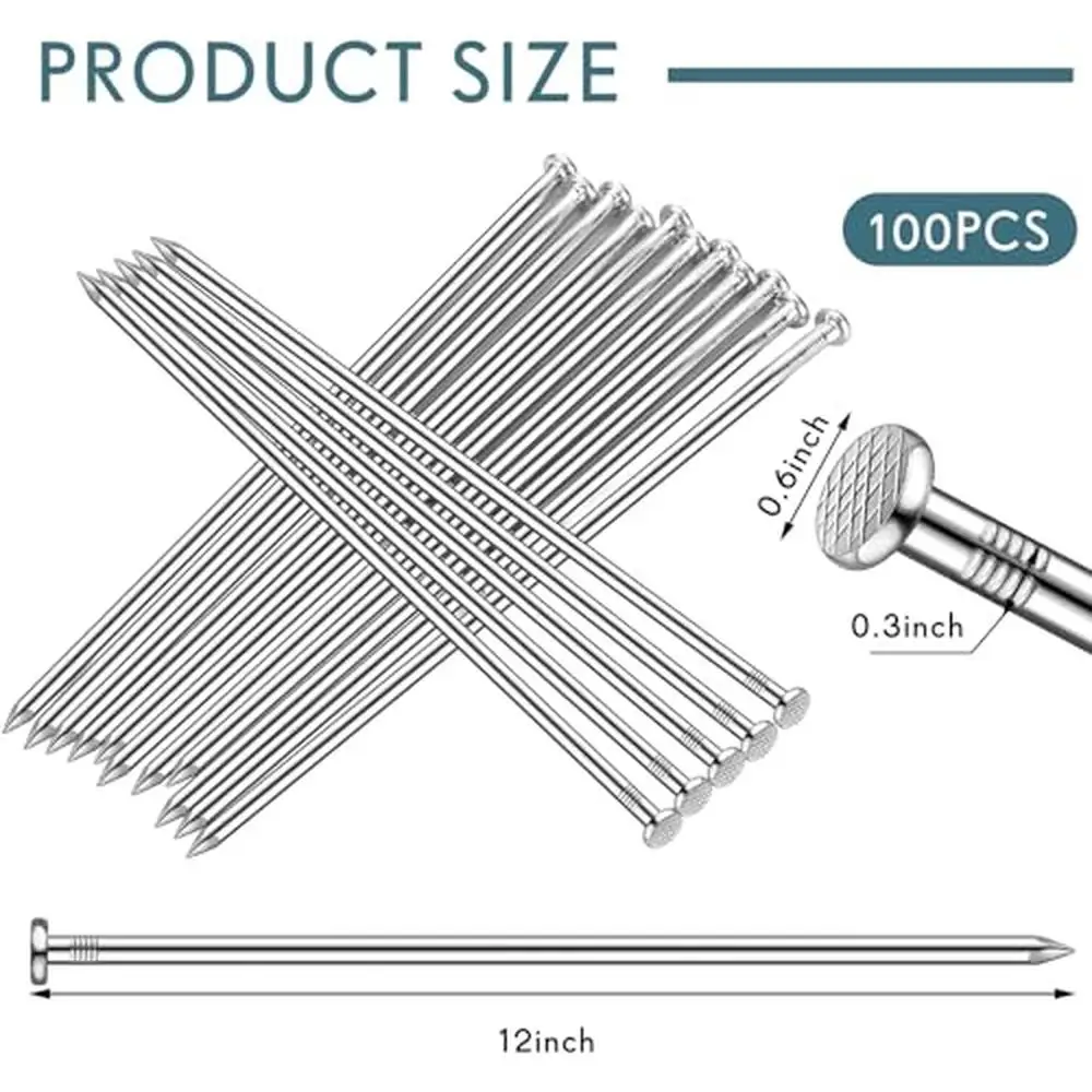 100 Pcs Heavy Duty Garden Landscape Spikes 12