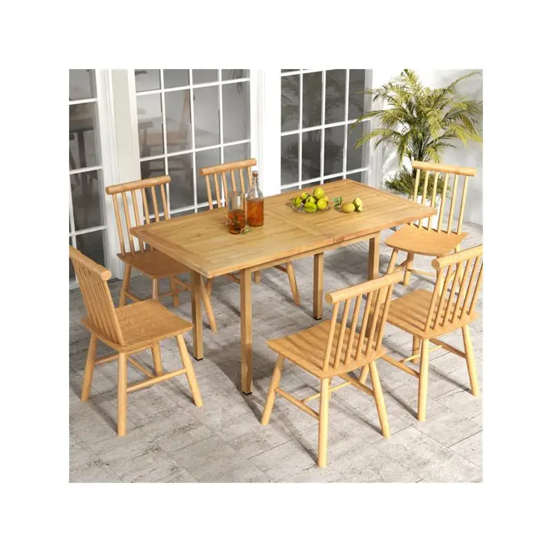 سطح طاولة مستطيل من خشب الساج مقاس 55 بوصة × 27.5 بوصة - تصميم متين وأنيق للاستخدام المنزلي أو المكتبي