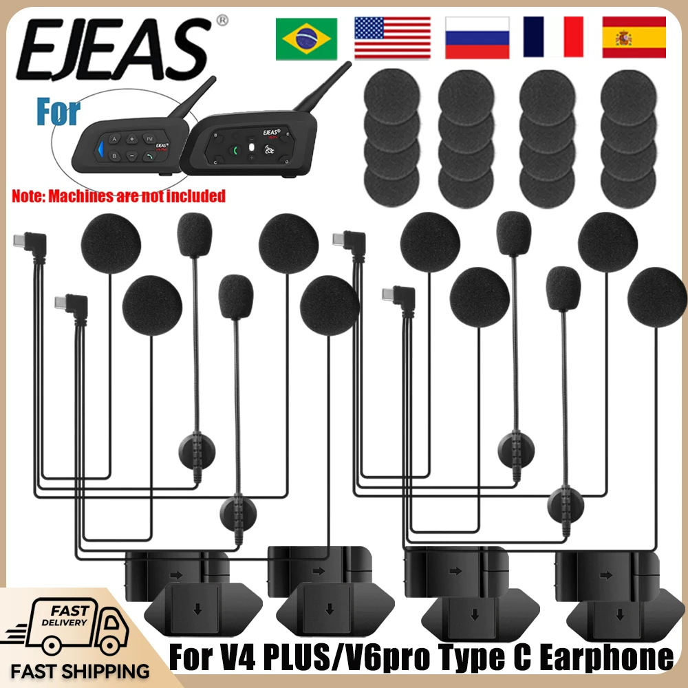 

1/4 шт., оригинальный мотоциклетный шлем, гарнитура для внутренней связи, наушники с микрофоном, двухсторонняя лента, монтажный зажим, полный дуплекс