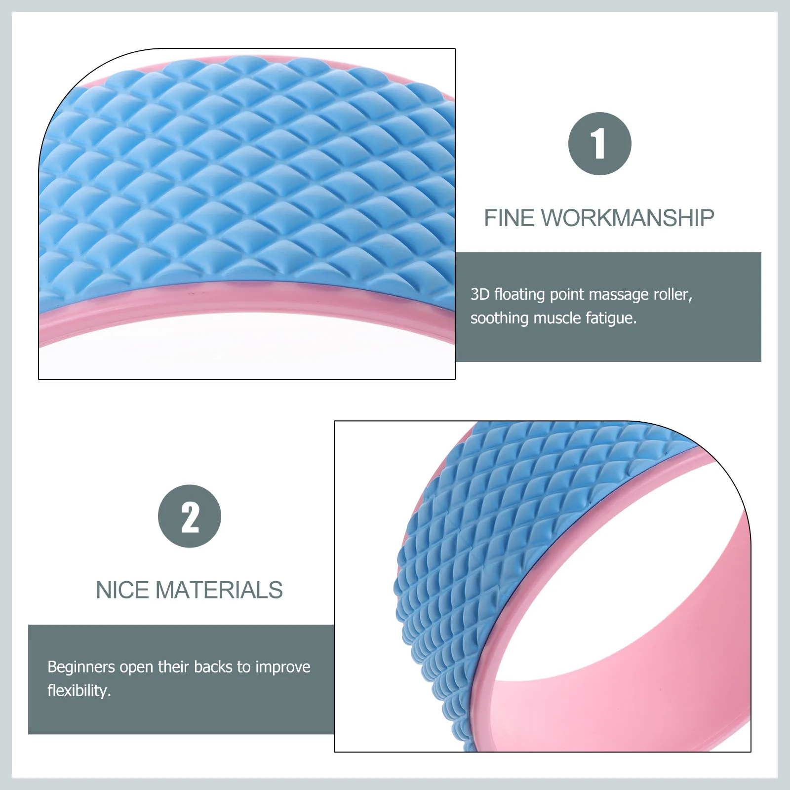 

Yoga Wheel Blue EVA Foam Non Slip Surface Lightweight Portable Backbend Artifact For Stretching Pain Relief Fitness