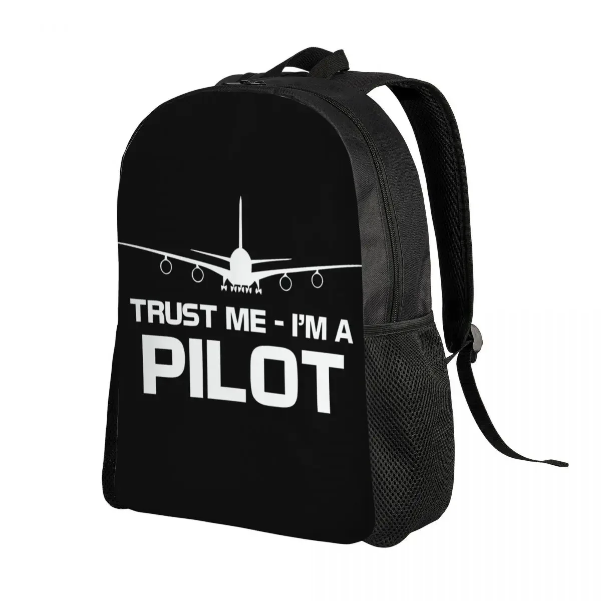 Trust Me IM A Pilot Laptop Backpack Women Men Basic Bookbag for School College Students Plane Flying Aeroplane Aviation Gift Bag