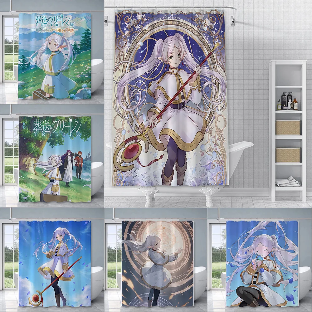 Shower Frieren Curtain Waterproof Polyester Fabric Paint Colorful Bath Curtains Home Bathroom Decor Curtain With Hook