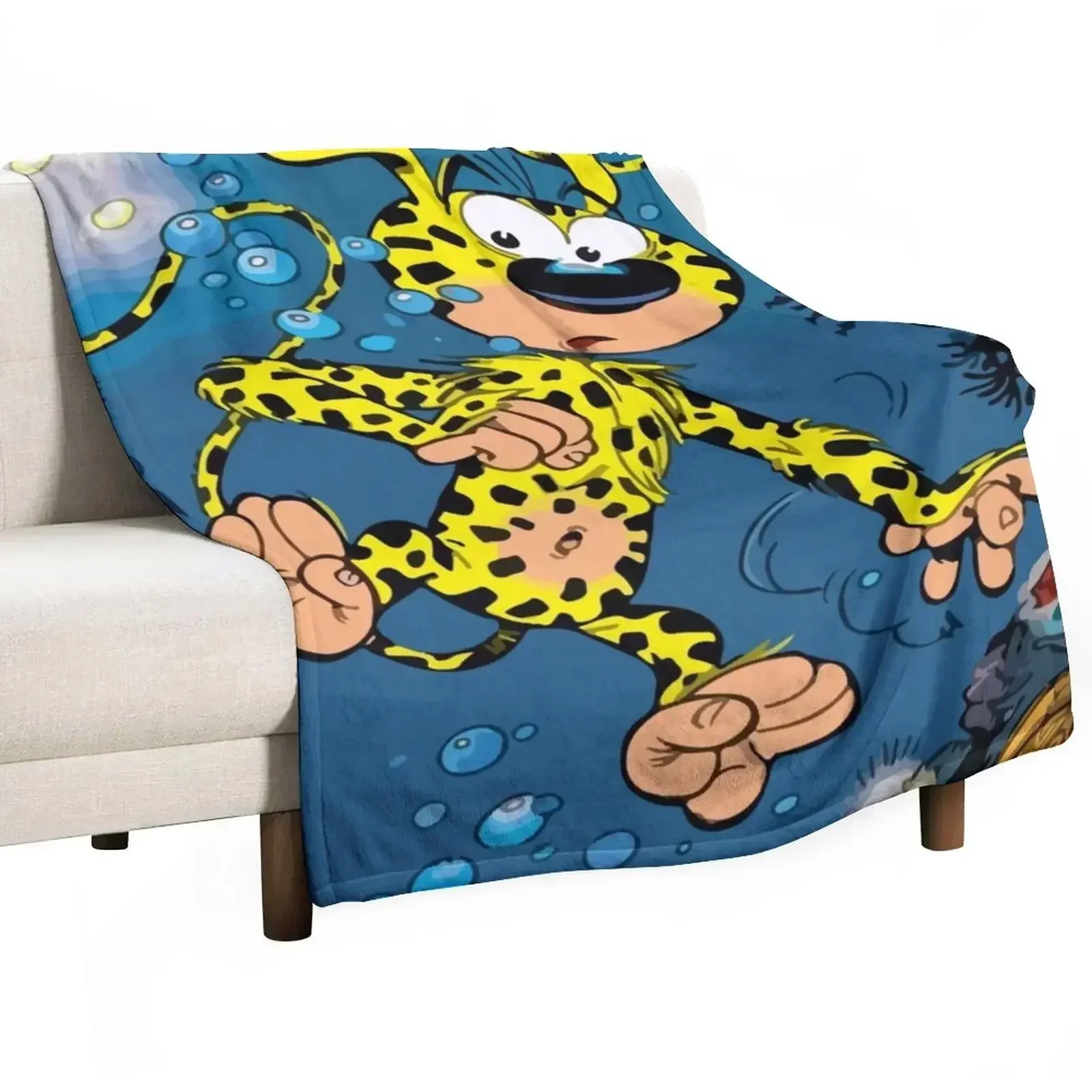 Marsupilami under water Throw Blanket Furry Travel Soft Beds anime Decorative Sofas Luxury Blankets