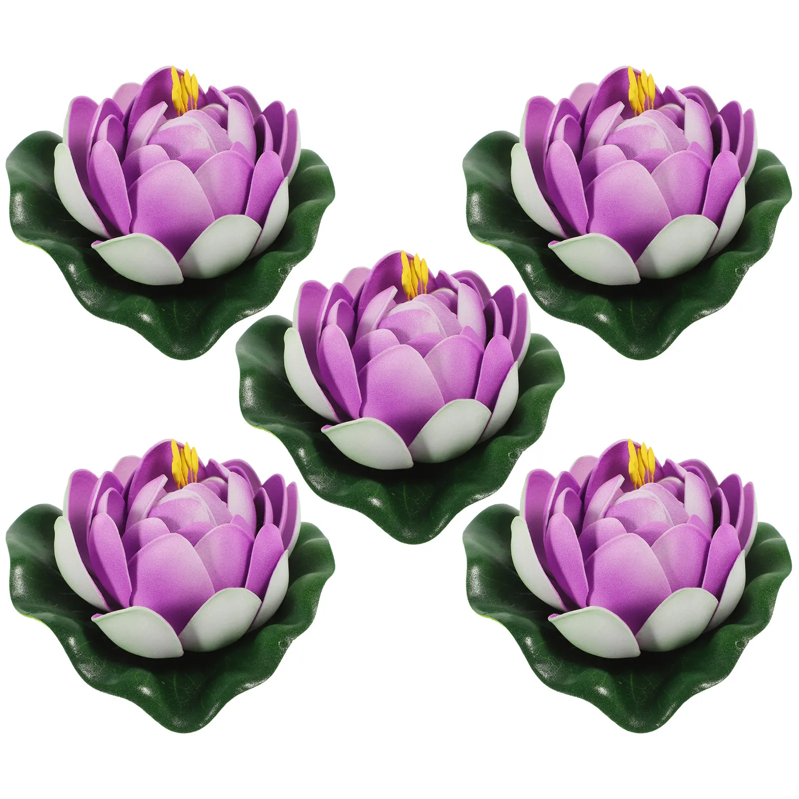5Pcs Artificial Lotus Flower Decorations Foam Floating Pond Plants Garden Yard Home Decor Simulation Water Lilies Pool Ornaments