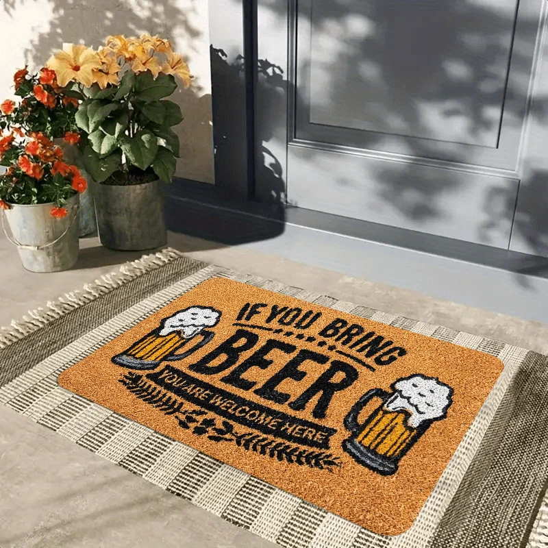 VIKAMA Beer Enthusiast Welcome Mat - Machine Washable - Suitable For Kitchen, Living Room, Bedroom, Corridor, Bathroom