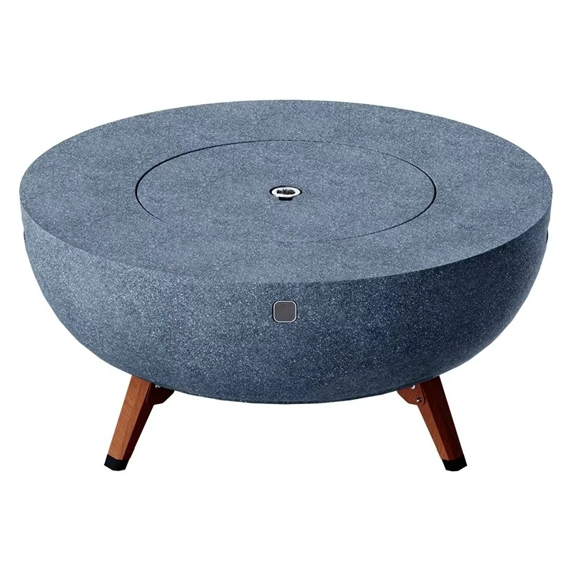 31.8 Inches 81cm Outdoor Furniture With Fire Pit Outdoor Table With Folding Leg Fire Pit Table Top BBQ Grill Fire Bowl for Pool
