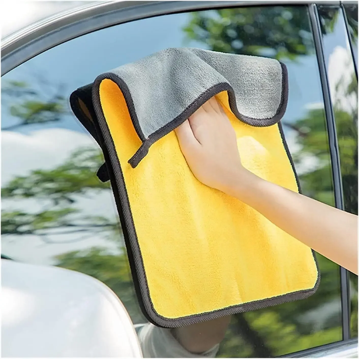 Thickened Car Washing Towel Double Layer Microfiber Cloth Car Auto Detailing Drying Cleaning Rag Windows Mirrors Wiping Towels