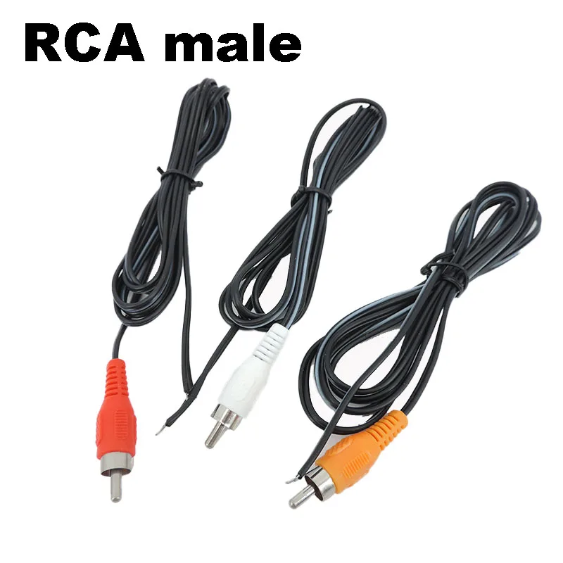 3x 1.5m 2pin Car Rca Male red black white Audio connector plug Cable Av Single Video Speaker extension wire lead diy repair cord