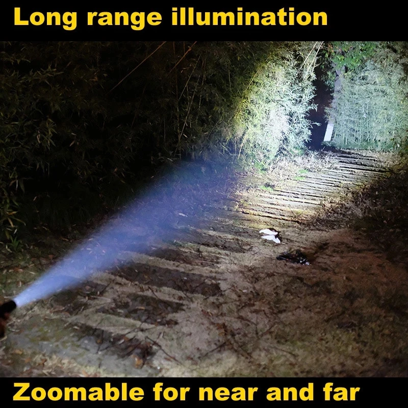 LED Flashlight Self Defense Focusable Mace Baseball Bat Tactical Torch Baton Lamp Aluminum Alloy Emergency Anti Riot Equipment