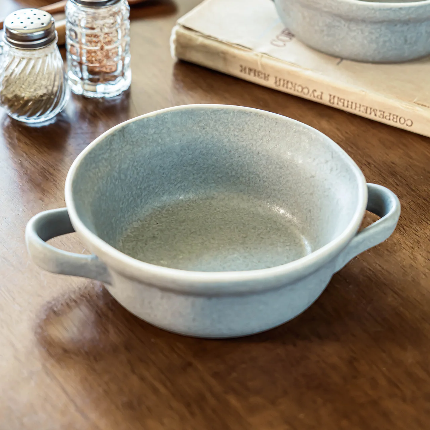 

Матовая керамическая миска с ручками в винтажном стиле, домашняя обеденная миска для супа, лапши, салата, фруктов