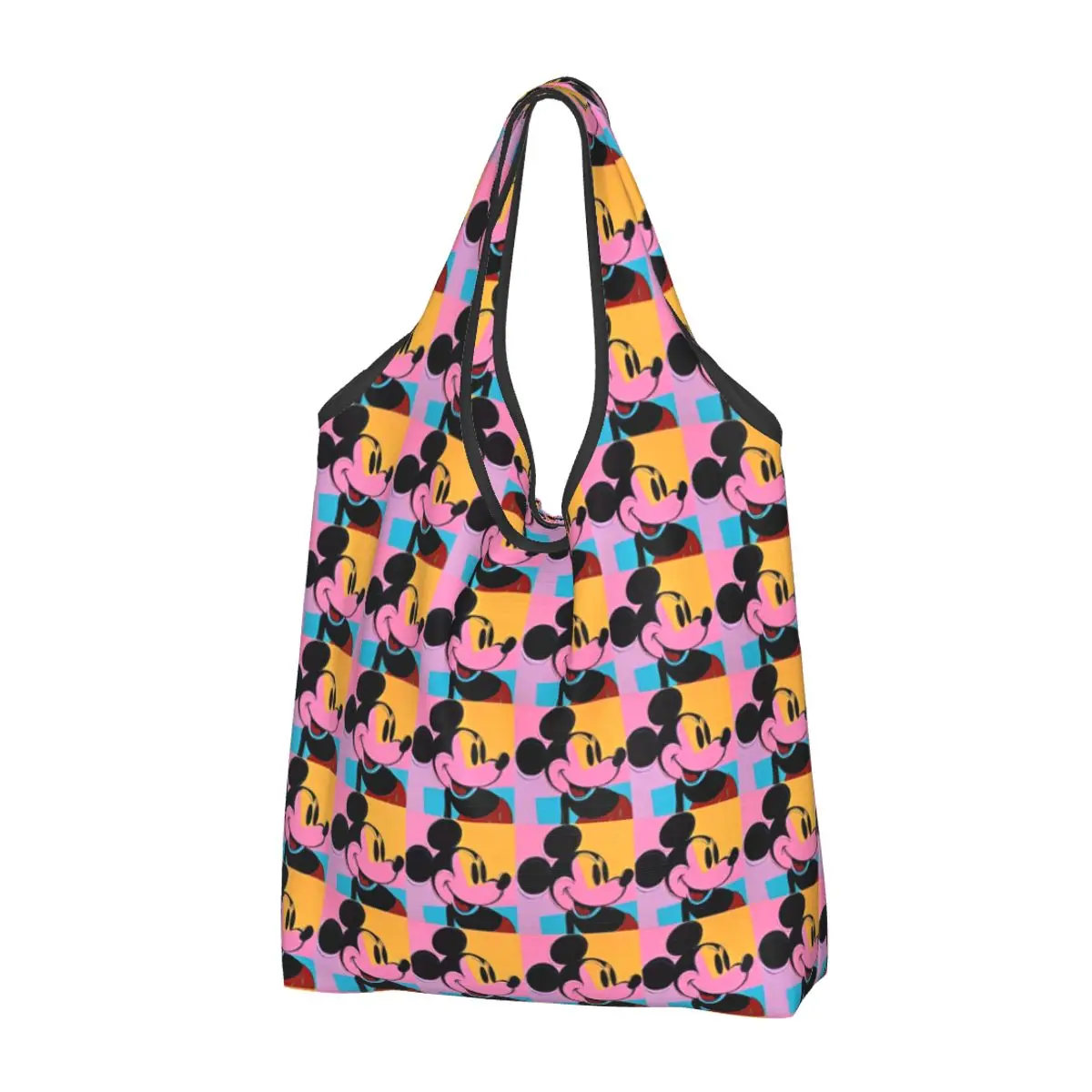 

Mickey Mouse Doodle Shopper Bag Casual Handbags Polyester Streetwear Tote Bag Female Graphic Shopping Bags