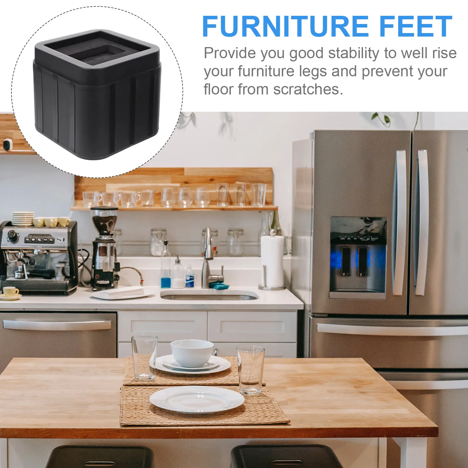 

4 Sets Feet Pads Riser Chair Leg Floor Protectors Adjustable Levelers Mats Stops Furniture Feet Grippers Hardware
