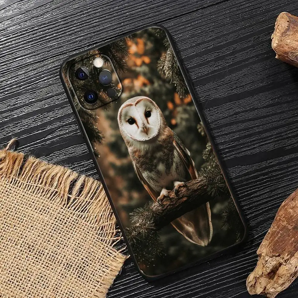 

Owl pattern phone case suitable for iPhone 16 17 15 14 13 12 11 Pro/Max/Plus all inclusive frosted soft case