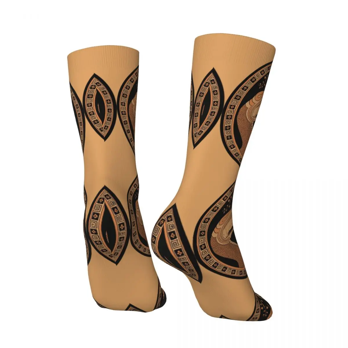 Funny Compression Sock for Men Athena And The Serpent Of Colchis Hip Hop Greek Mythology Ares Ancient Folklore Boys Crew Sock