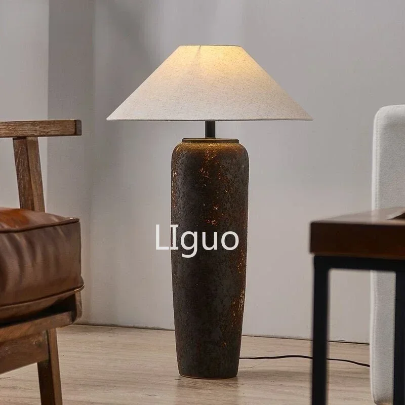Hongcui Modern Floor Lamp Japan Style LED Creative Zen Devise Ceramic Table Light for Home Living Room Bedroom Decor