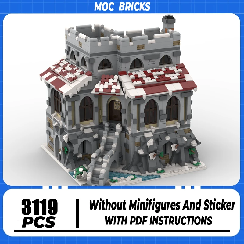 Medieval Castle Model  Moc Building Bricks Snow Horror Village Model Building Technology Modular Blocks Construstion Toy Gifts