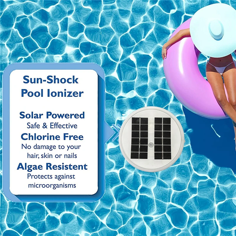 1Set Outdoor Solar Pool Lonizer Reiniger Kupfer Silber Ionen Schwimmbad Reiniger Algen Widerstand Unteren Chlor Wasser Reiniger