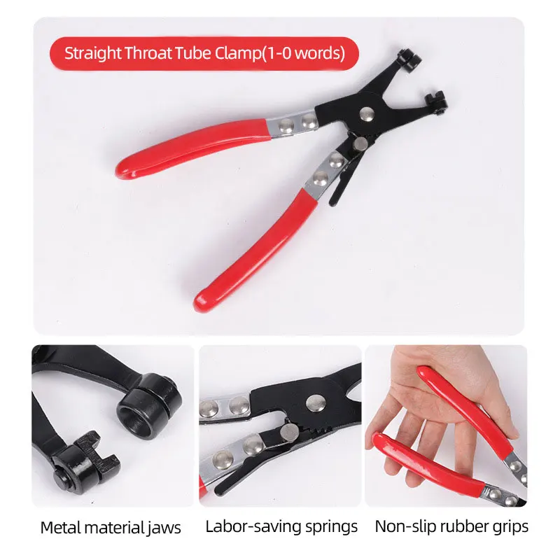 Straight Pipe Bundle Pliers Spring Type Clamp Plier Tool Car Auto Water Pipe Hose Removal Tool Swivel Jaws Automotive Pliers