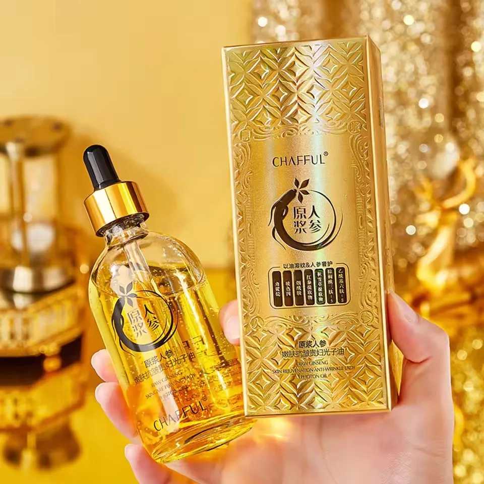 

Ginseng Essence Essential Oil Smoothes Wrinkles Face Serum Tighten Loose Skinreduce Fine Lines Lady Photon Oil Skin Care 120ml