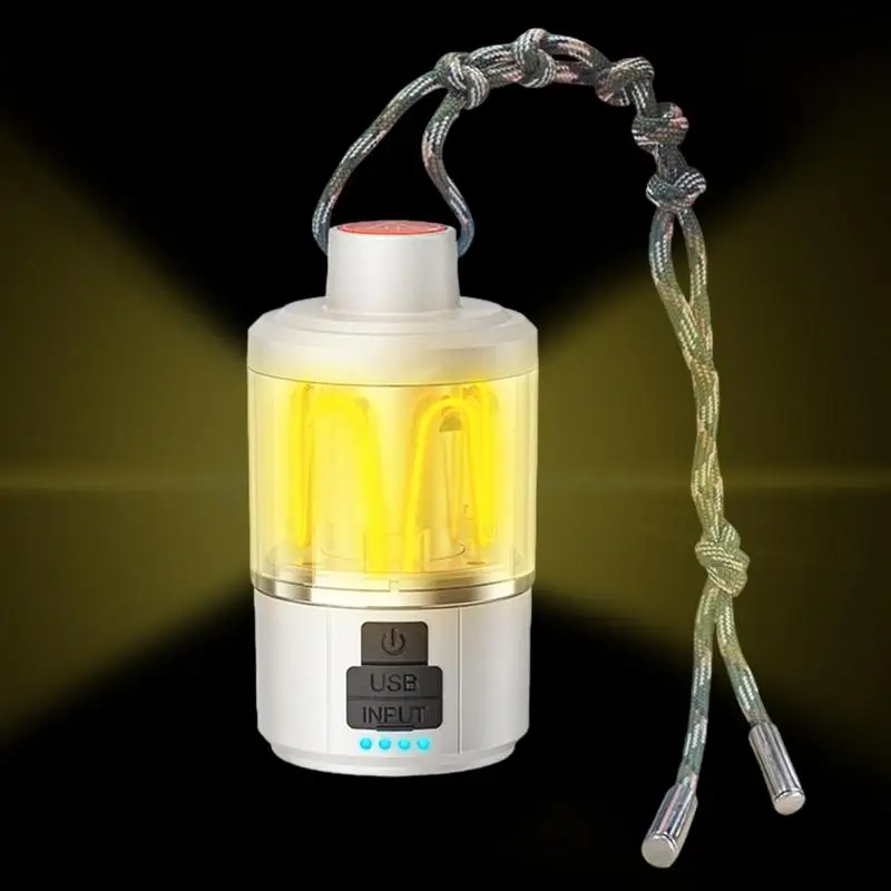 

LED Camping Lantern Double Light Source Portable Camp Lamp 4 Modes Outdoor Flashlights Lantern 360-degree Illumination Camping