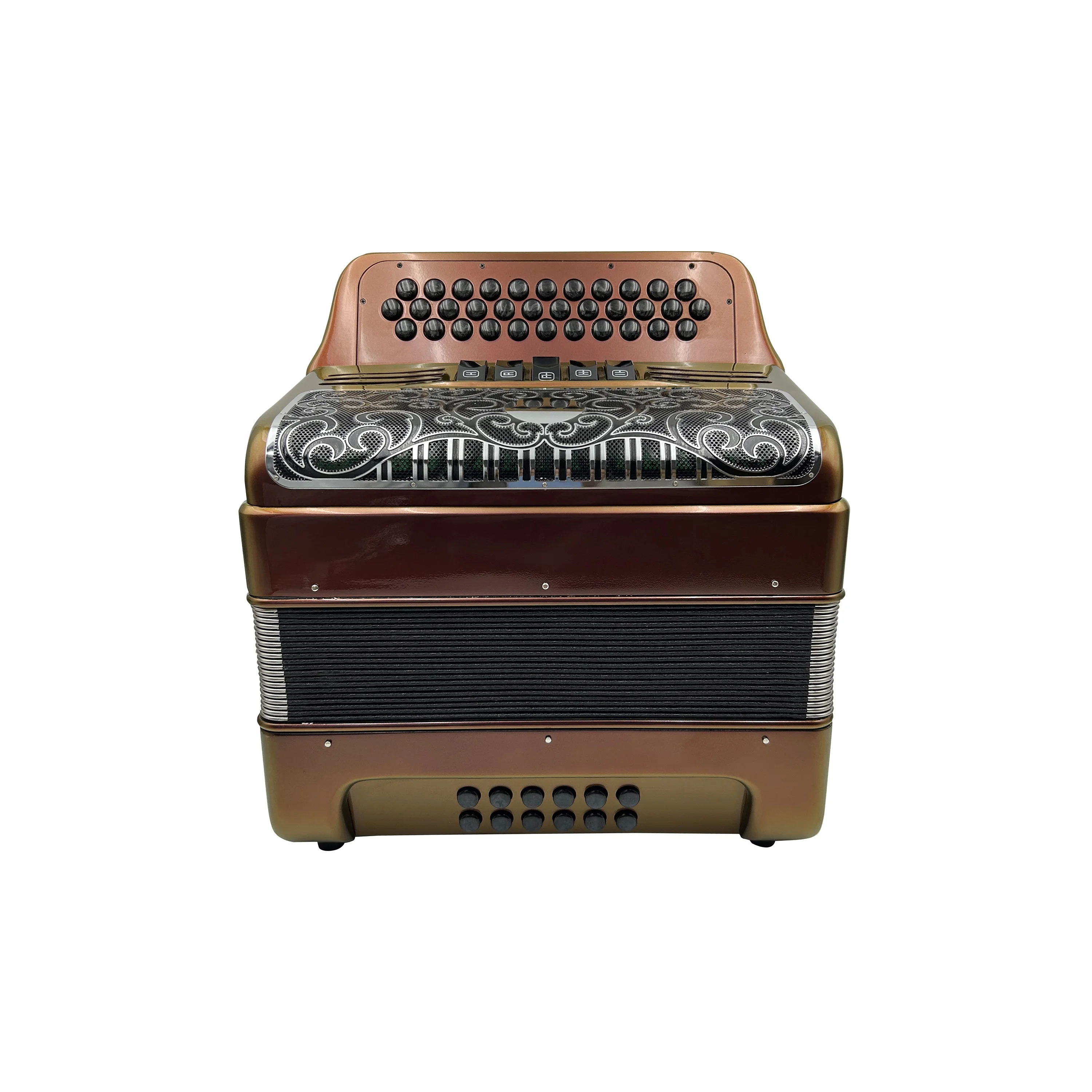 Professional 34-Button 12-Bass 5-Register Accordion with Purple Black Grill and Buttons JB3412D Acordeon Musical