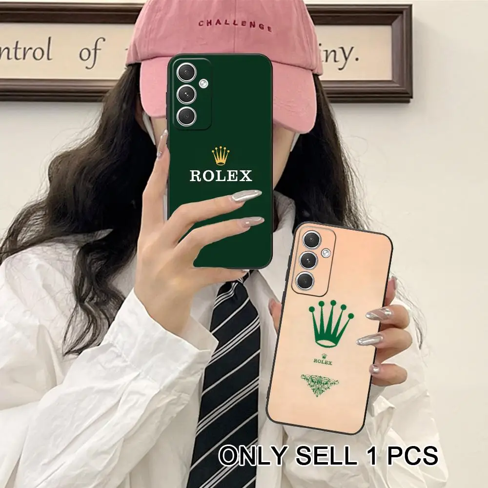 Image of Grüne Uhren-Handyhülle für Samsung Galaxy S26 S25 S24 S23 S22 S21 S20 Note20 Plus FE Ultra Weiche TPU Stoßfeste Schutzhülle