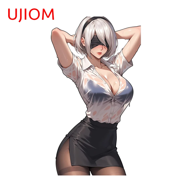 UJIOM Personality Seductive Nier 2B Wall Sticker Big Breasts Attractive Unique Graffiti Decal Room Decoration Accessories