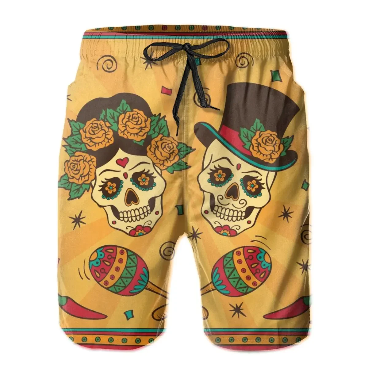 Homens de Praia Swim Shorts, Açúcar Crânios Bain Esporte Swimwear, Swim Shorts, De Los Muertos