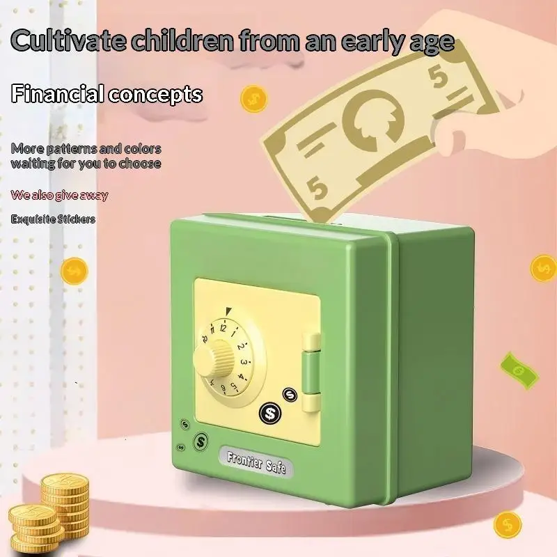 Mini Combination Lock Piggy Bank Kids Safe Box Money Saving Coin Bank Rotating Password Cash Coins
