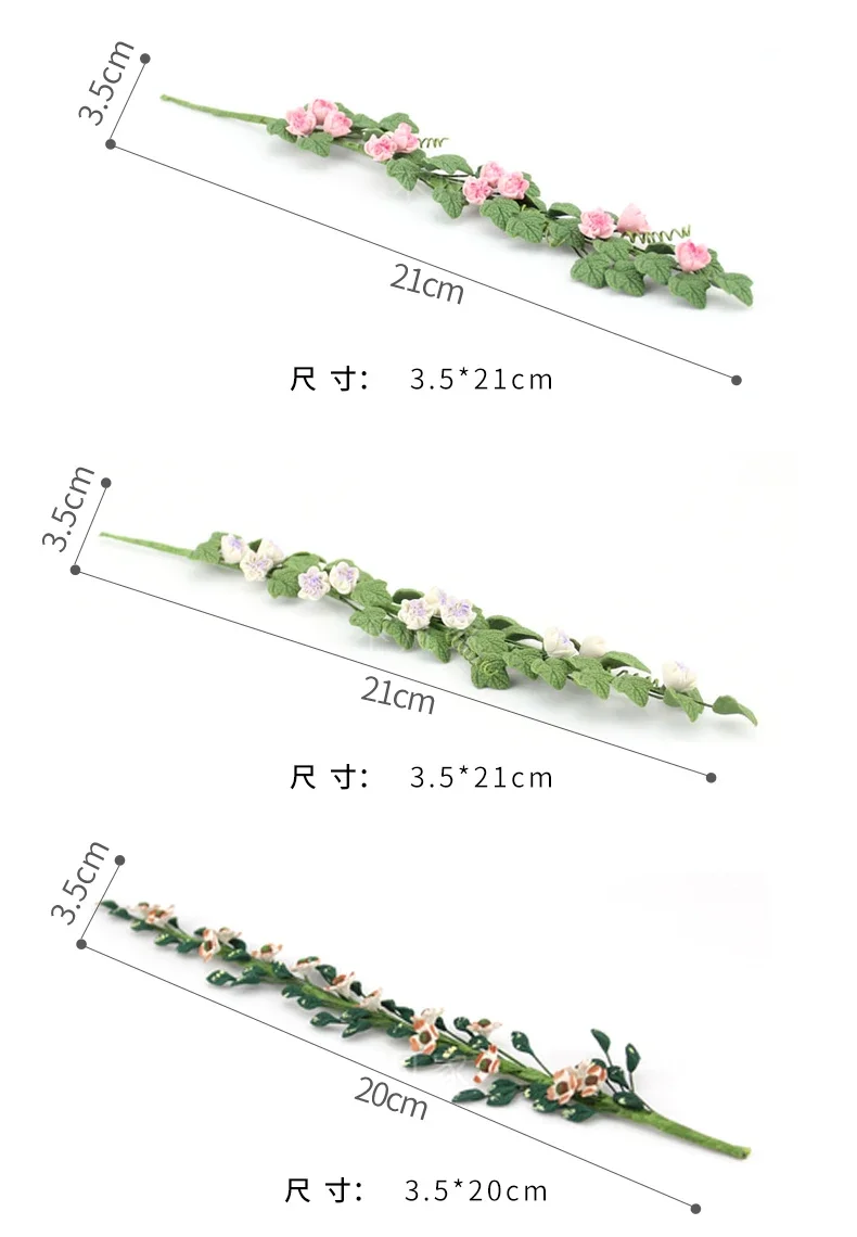 Dollhouse Miniature Fruit Flower Pot Mini Imitation Flower Miniature Flower Accessories Model Toys for Doll House Decoration