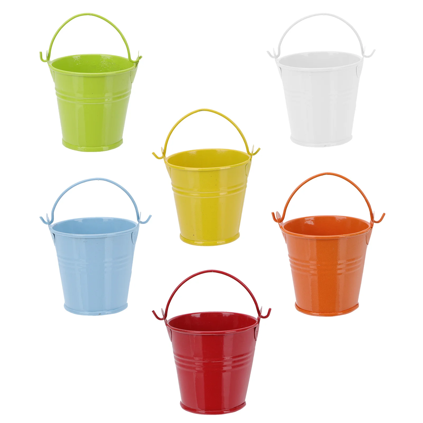 

6pcs Mini Iron Flower Pot Durable Safe High quality Material Gardening Storage Kitchen Bar Home Office Balcony Desktop Plant