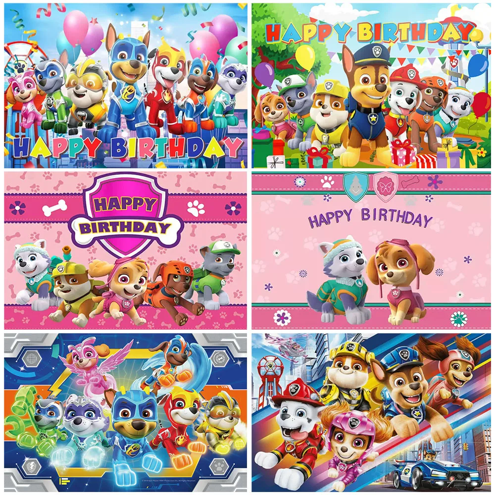 

PAW Patrol Animation Theme Birthday Party Backdrop Cartoon Puppy Dog Background Party Decorations Kid Shower Supplies Child Gift