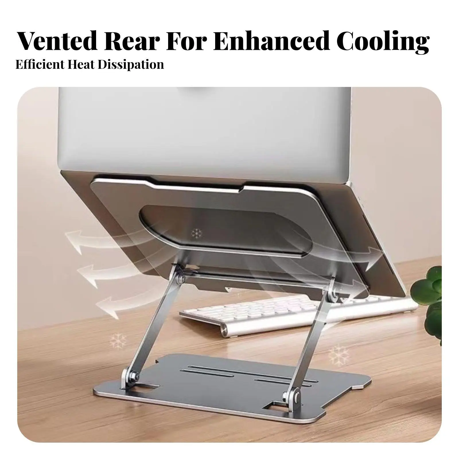 Adjustable Laptop Stand Heat Dissipation Foldable Laptop Riser Ergonomic Design Ventilated Computer Stand for Office Workers,