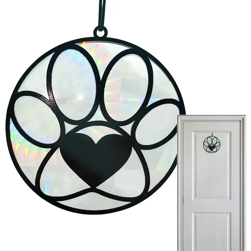 Pet Memorial Gifts Suncatcher Acrylic Window Suncatcher Pet Loss Keepsake Pet Memorial Ornament Paw Prints Suncatcher For Window