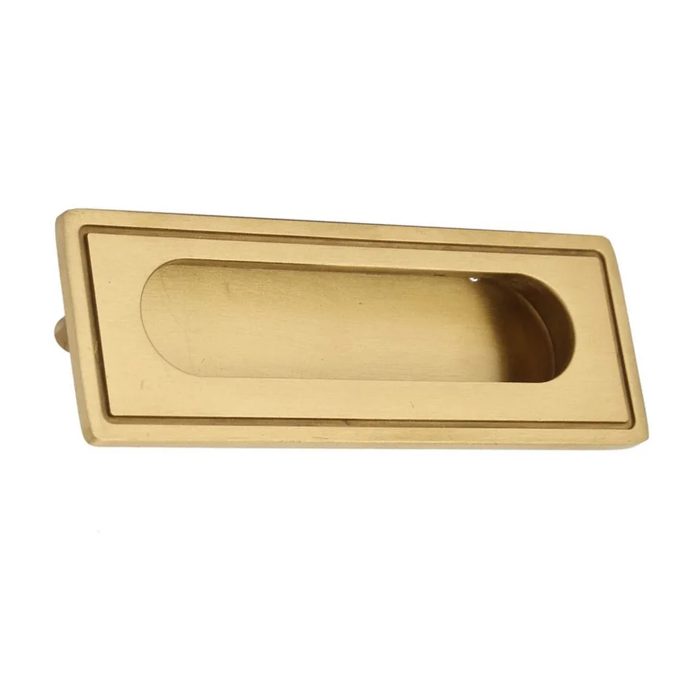 

Brass Recessed Handle Flat Finger Pull Design 105x38x11.5mm Invisible Finger Pull With 2 Installation Screws Flush Pull Handle