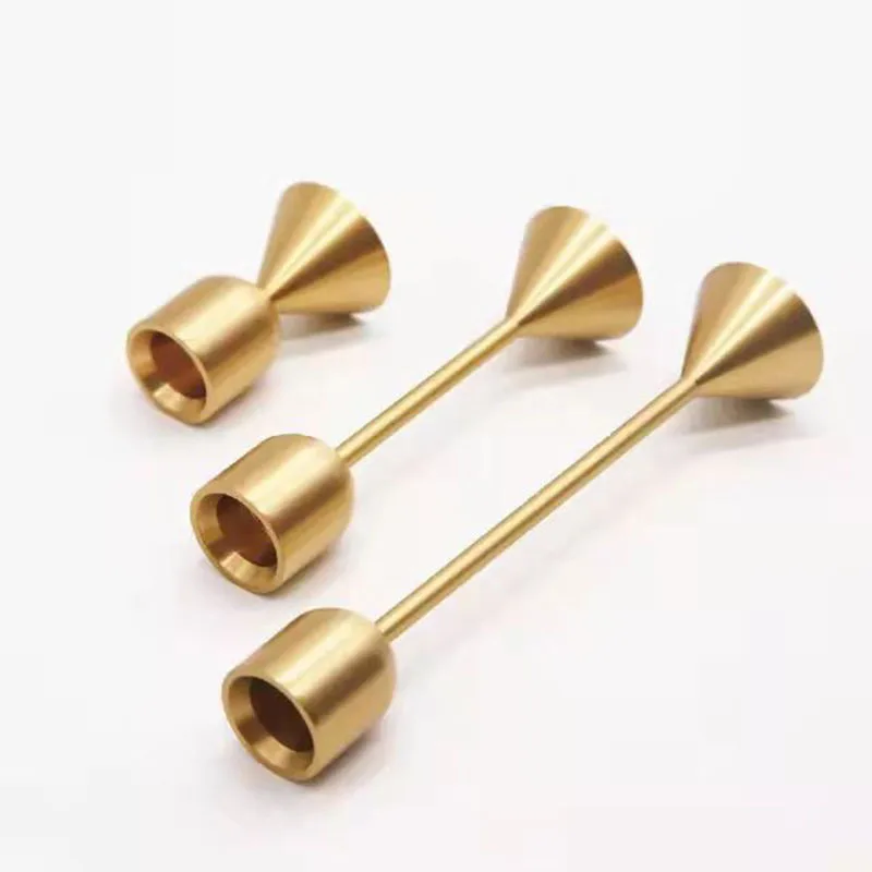 Portavelas nórdico americano, portavelas de aluminio y cobre, accesorios de tiro para boda, hogar