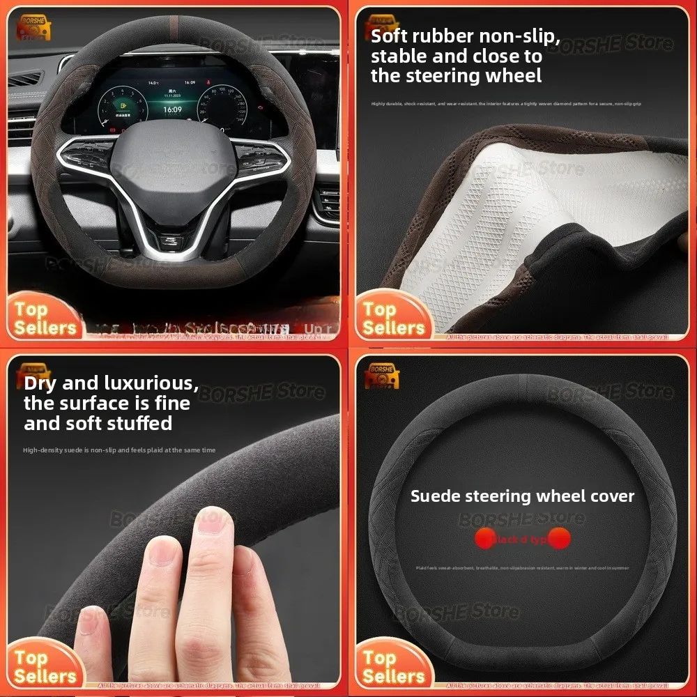 

2026 Faux Fur Steering Wheel Cover Suitable for 08-15 Volkswagen Lavida Models Auto Interior Accessory for Cold Weather