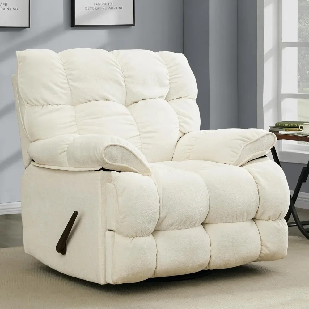 

Oversized Rocker Recliner Chair,Manual Swivel Rocker Recliner for Living Room,Overstuffed Extra Wide Rocking Recliners Soft